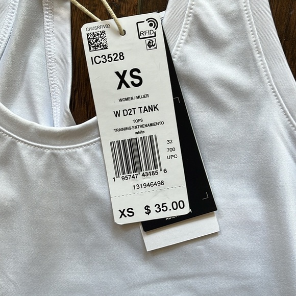 NWT!! ADIDAS D2T tank top, white size x-small - Picture 9 of 12